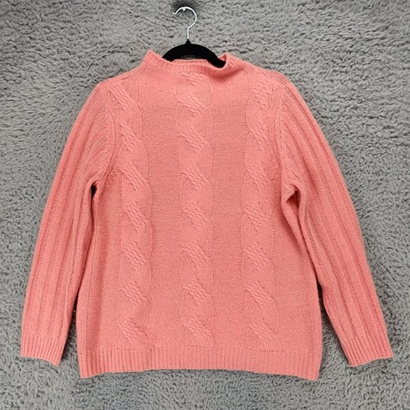 Chico's Sweaters - Chico's Sweater Womens Large Orange Cashmere Long Sleeve Turtle Neck Pullover